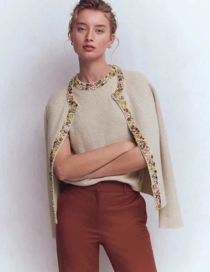 Embellished T-Shirt Chinchilla Melange Embellished T-Shirt Chinchilla Melange