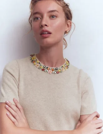 Embellished T-Shirt Chinchilla Melange