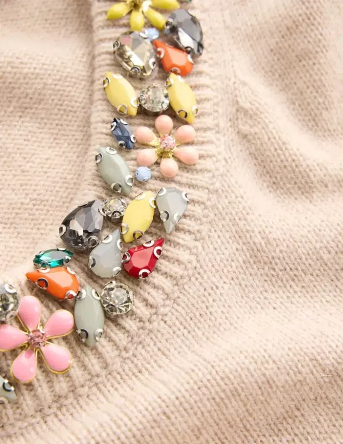 Embellished T-Shirt Chinchilla Melange Embellished T-Shirt Chinchilla Melange