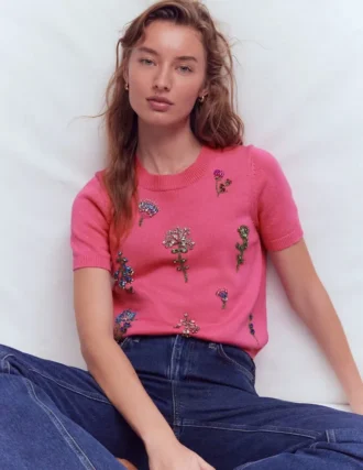 Embellished T-Shirt Pink Punch