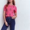 Embellished T-Shirt Pink Punch Embellished T-Shirt Pink Punch