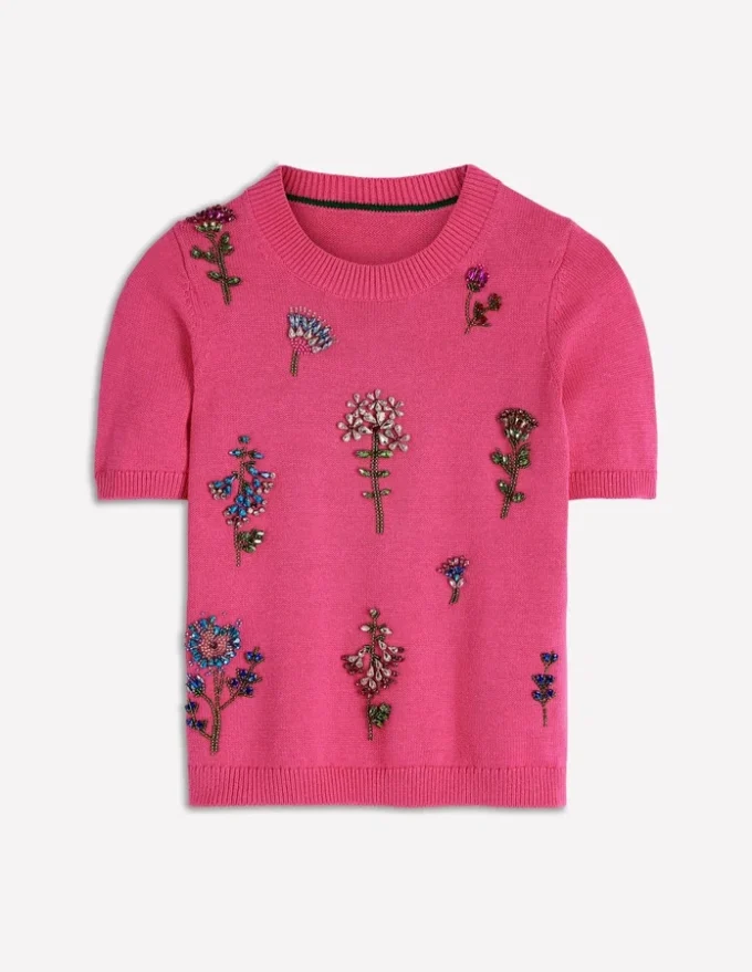 Embellished T-Shirt Pink Punch Embellished T-Shirt Pink Punch