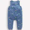 Embroidered Chambray Romper Floral Embroidered Chambray