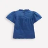 Embroidered Flutter Sleeve Top Sapphire Blue Embroidered Flutter Sleeve Top Sapphire Blue