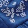 Embroidered Flutter Sleeve Top Sapphire Blue Embroidered Flutter Sleeve Top Sapphire Blue