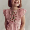 Embroidered Frilly Woven Top Lotus Strawberries Embroidered Frilly Woven Top Lotus Strawberries