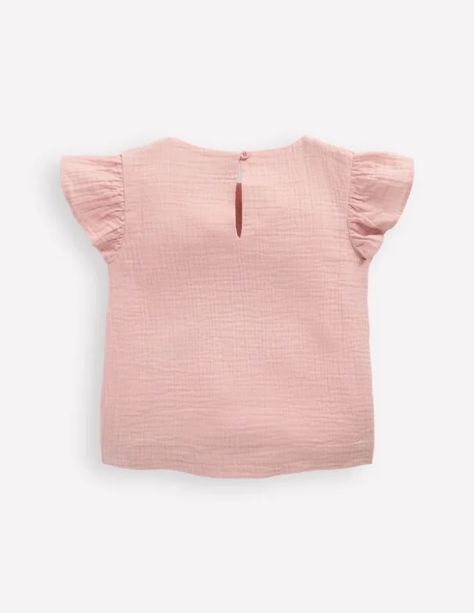 Embroidered Frilly Woven Top Lotus Strawberries Embroidered Frilly Woven Top Lotus Strawberries