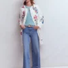 Embroidered Linen Coat Ivory Embroidered Embroidered Linen Coat Ivory Embroidered