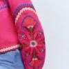 Embroidered Linen Jacket Pink Peony, Embroidered