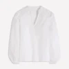 Embroidered Notch Neck Top White Embroidered Notch Neck Top White