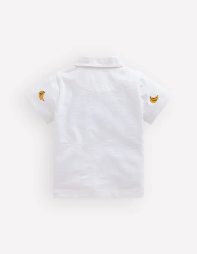 Embroidered Polo Ivory Bananas