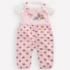 Embroidered Romper Set Pink Elephant Embroidered Romper Set Pink Elephant