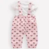 Embroidered Romper Set Pink Elephant Embroidered Romper Set Pink Elephant