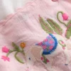 Embroidered Romper Set Pink Elephant Embroidered Romper Set Pink Elephant
