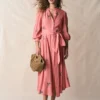 Embroidered Shirt Dress Pink Embroidery Embroidered Shirt Dress Pink Embroidery