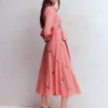 Embroidered Shirt Dress Pink Embroidery Embroidered Shirt Dress Pink Embroidery