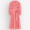 Embroidered Shirt Dress Pink Embroidery Embroidered Shirt Dress Pink Embroidery
