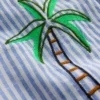Embroidered Short Sleeve Shirt Sea Side Embroidery