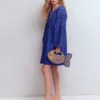 Embroidered Sleeve Kaftan Blue Embroidery Embroidered Sleeve Kaftan Blue Embroidery