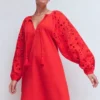 Embroidered Sleeve Kaftan Red Embroidery Embroidered Sleeve Kaftan Red Embroidery