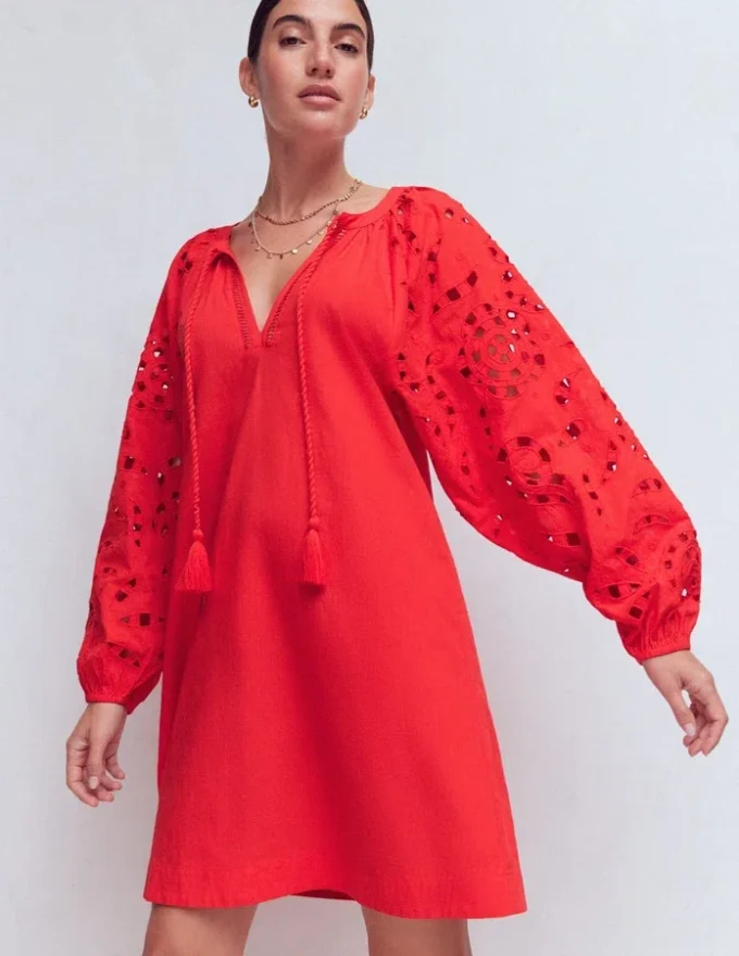 Embroidered Sleeve Kaftan Red Embroidery Embroidered Sleeve Kaftan Red Embroidery