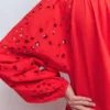 Embroidered Sleeve Kaftan Red Embroidery Embroidered Sleeve Kaftan Red Embroidery