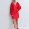 Embroidered Sleeve Kaftan Red Embroidery Embroidered Sleeve Kaftan Red Embroidery