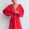 Embroidered Sleeve Kaftan Red Embroidery Embroidered Sleeve Kaftan Red Embroidery
