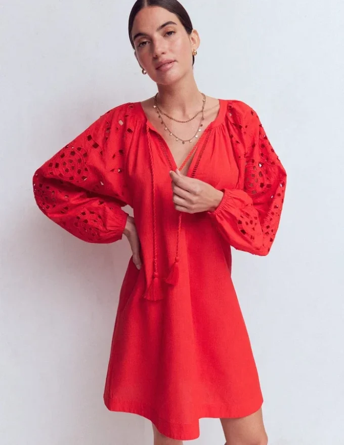 Embroidered Sleeve Kaftan Red Embroidery Embroidered Sleeve Kaftan Red Embroidery