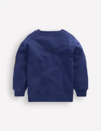 Embroidered Sweatshirt College Navy Seacreatures