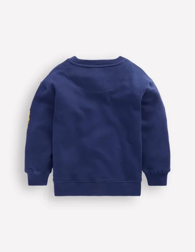 Embroidered Sweatshirt College Navy Seacreatures Embroidered Sweatshirt College Navy Seacreatures