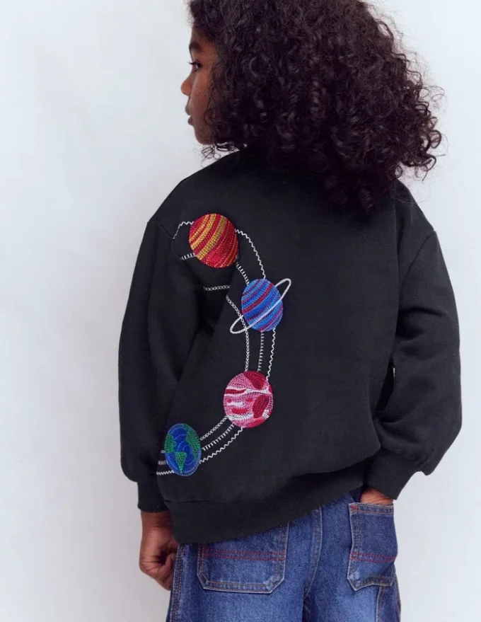 Embroidered Sweatshirt Shadow Grey Space Embroidered Sweatshirt Shadow Grey Space