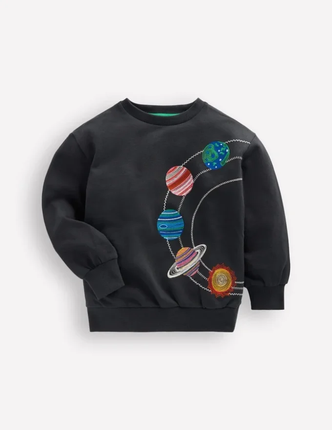 Embroidered Sweatshirt Shadow Grey Space Embroidered Sweatshirt Shadow Grey Space