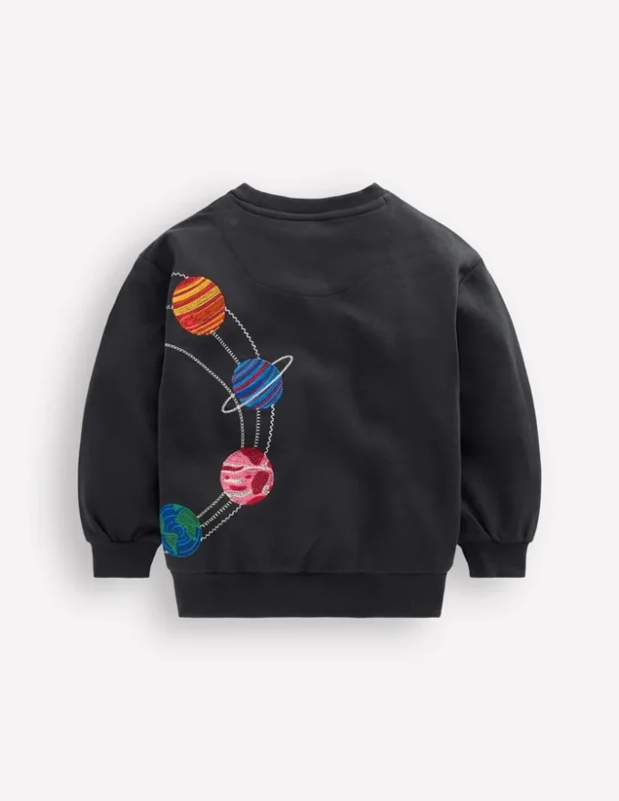 Embroidered Sweatshirt Shadow Grey Space Embroidered Sweatshirt Shadow Grey Space