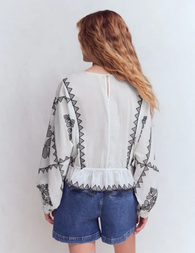 Embroidered Vacation Top Ivory Embroidered Vacation Top Ivory