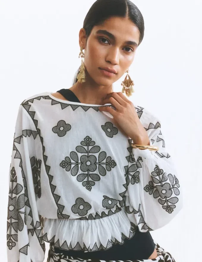 Embroidered Vacation Top Ivory Embroidered Vacation Top Ivory