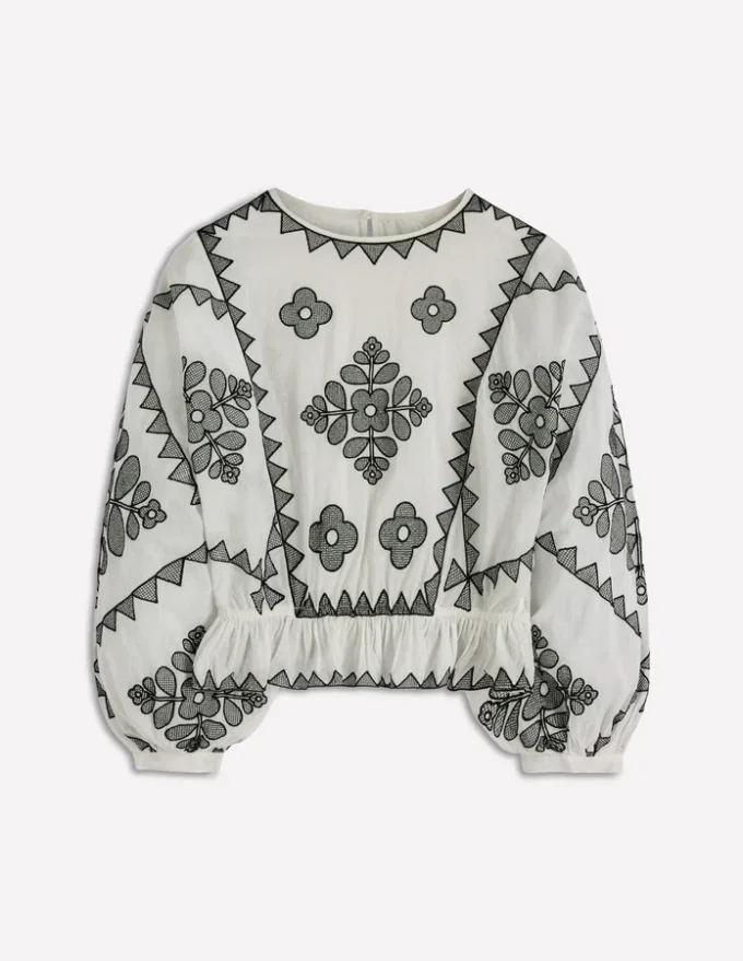 Embroidered Vacation Top Ivory Embroidered Vacation Top Ivory