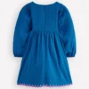 Embroidered Woven Dress Kingfisher Blue Embroidered Woven Dress Kingfisher Blue