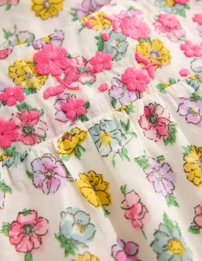 Embroidered Woven Romper Ivory Rose Floral Embroidered Woven Romper Ivory Rose Floral
