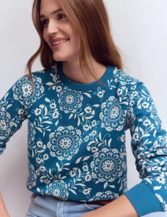 Emi Printed Sweatshirt Decorative Blossom