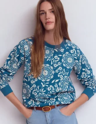 Emi Printed Sweatshirt Decorative Blossom