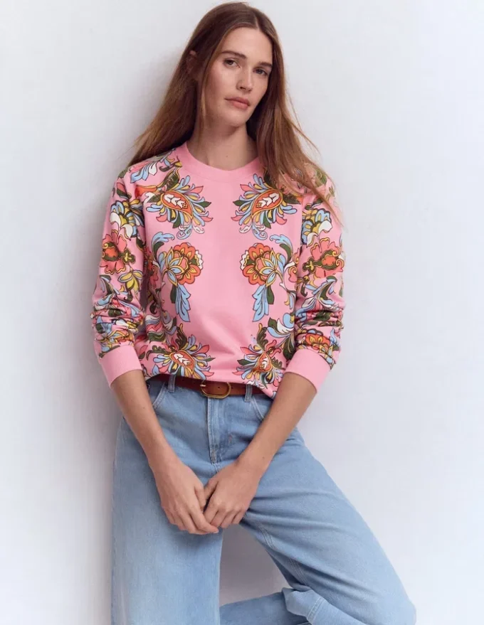 Emi Printed Sweatshirt Multi, Botanical Flourish Emi Printed Sweatshirt Multi, Botanical Flourish