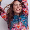 Emi Printed Sweatshirt Multi, Starburst Heart Emi Printed Sweatshirt Multi, Starburst Heart