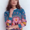 Emi Printed Sweatshirt Multi, Starburst Heart Emi Printed Sweatshirt Multi, Starburst Heart