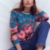 Emi Printed Sweatshirt Multi, Starburst Heart Emi Printed Sweatshirt Multi, Starburst Heart