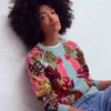 Emi Printed Sweatshirt Tropical Safari Placement Emi Printed Sweatshirt Tropical Safari Placement