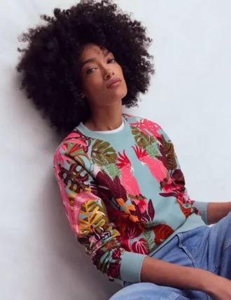 Emi Printed Sweatshirt Tropical Safari Placement