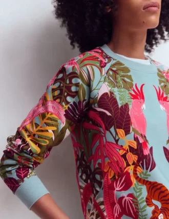 Emi Printed Sweatshirt Tropical Safari Placement