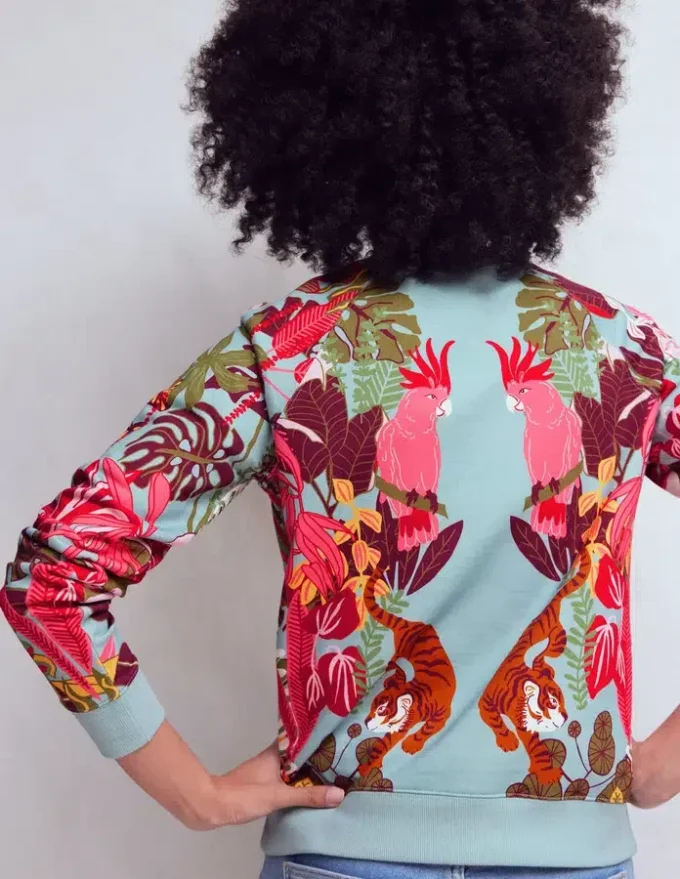 Emi Printed Sweatshirt Tropical Safari Placement Emi Printed Sweatshirt Tropical Safari Placement