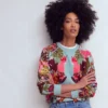 Emi Printed Sweatshirt Tropical Safari Placement Emi Printed Sweatshirt Tropical Safari Placement